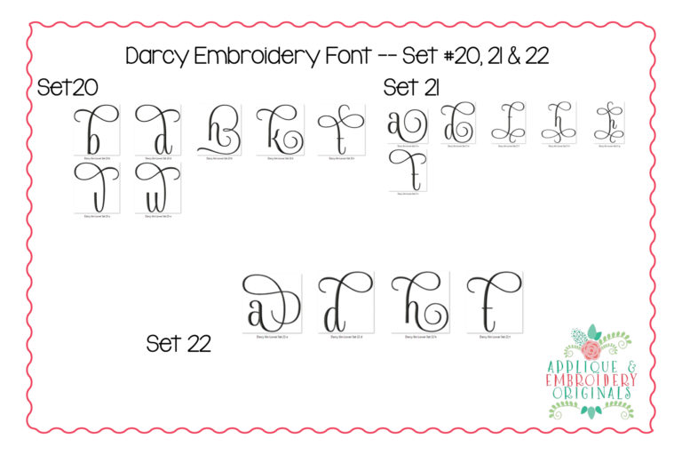 301 Darcy Font with Alternates Embroidery Font - Image 13