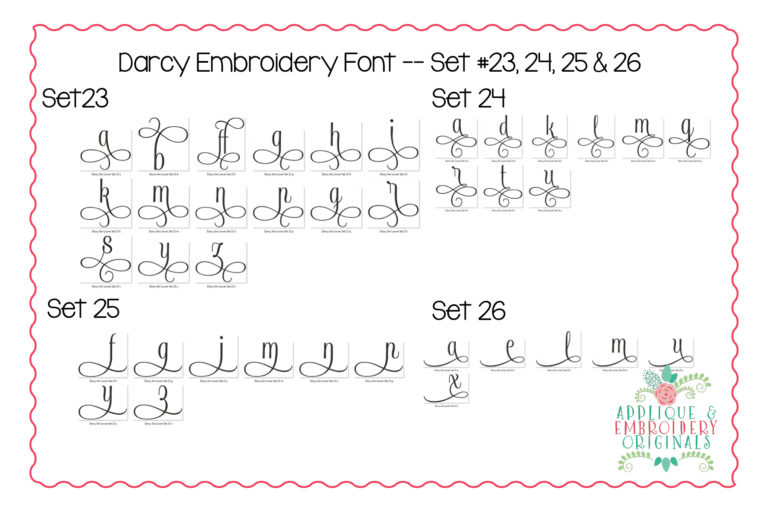 301 Darcy Font with Alternates Embroidery Font - Image 14