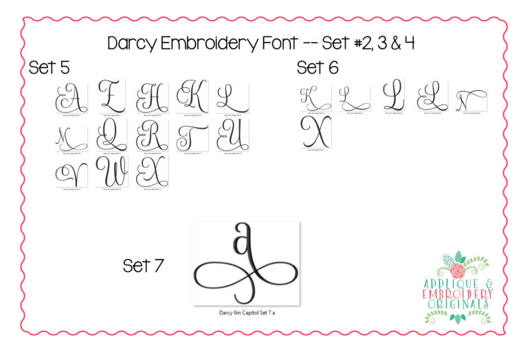 301 Darcy Font with Alternates Embroidery Font - Image 8