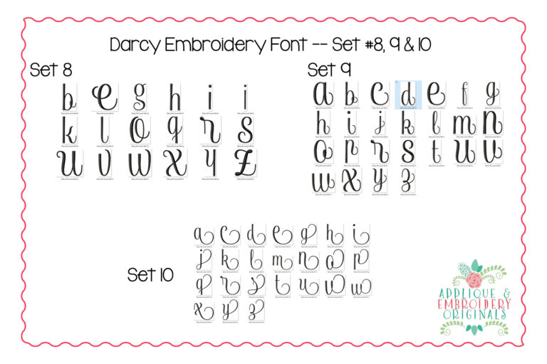 301 Darcy Font with Alternates Embroidery Font - Image 9
