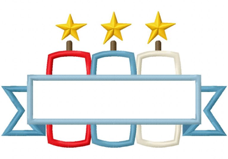 383 Fireworks Trio with Banner 4th of July Applique Design - Image 3