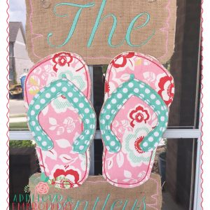 356 Flip Flops Beach Door Hanger In-The-Hoop Applique Design