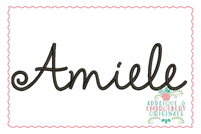 343 Amiele Script Monogram Embroidery Font