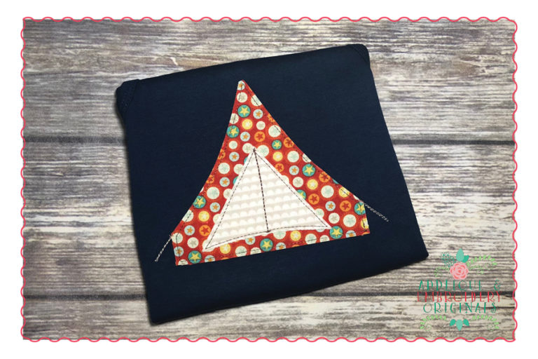 364 Camping Tent Simple Stitch Applique Design