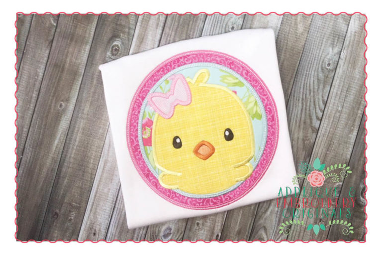 224 Chick Circle Patch Applique Design
