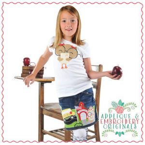 447 Owl School Design Set Applique Design