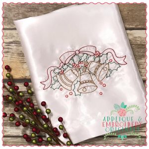 1290 Vintage Holly Bells Embroidery Design