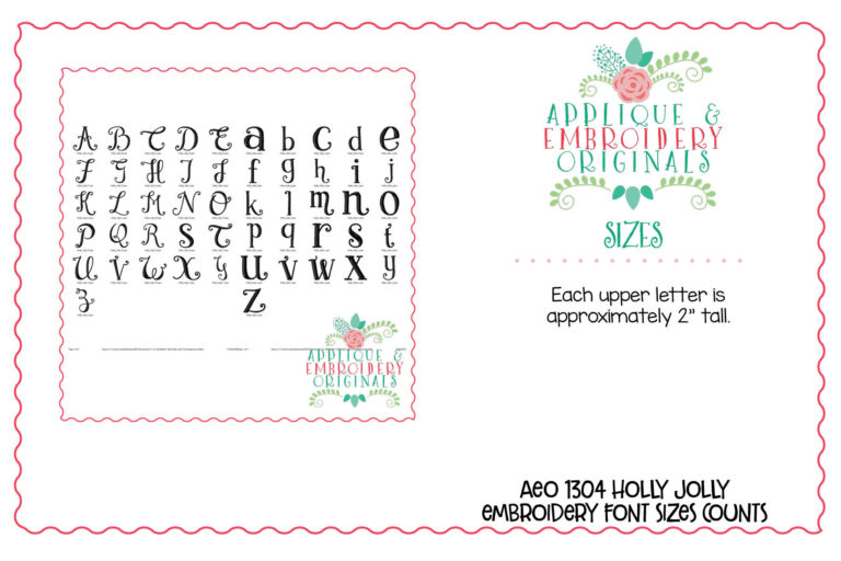 1304 Holly Jolly Embroidery Font - Image 3