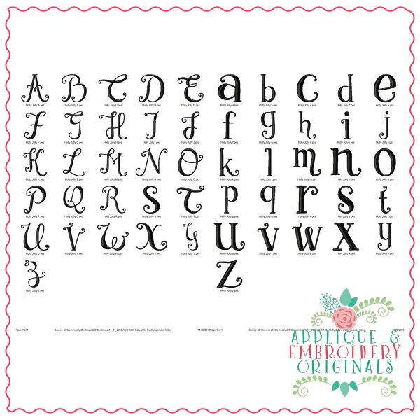 1304 Holly Jolly Embroidery Font - Image 2