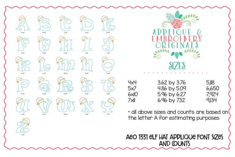 1331 Elf Hat Applique Font - Image 2