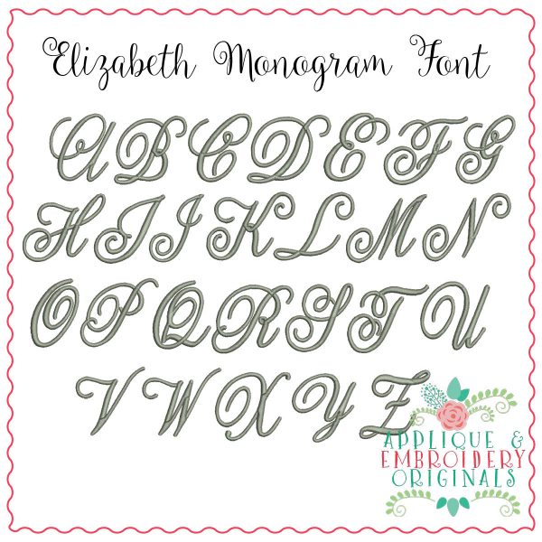 1332 Elizabeth Monogram Embroidery Font - Image 2