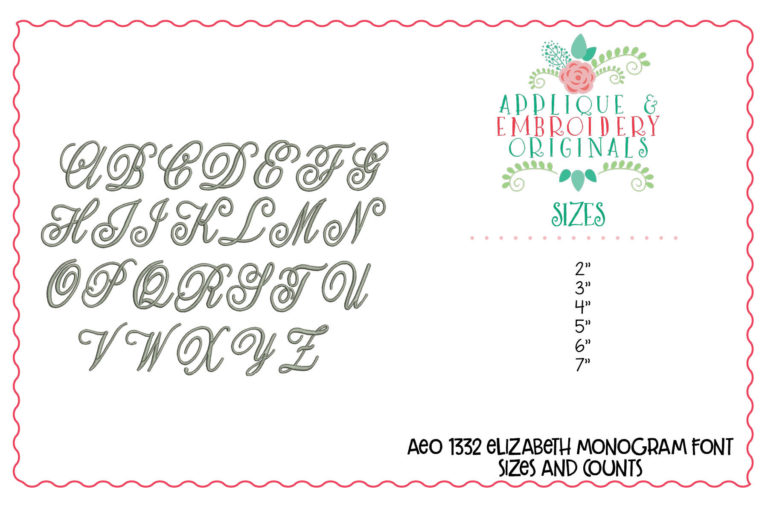 1332 Elizabeth Monogram Embroidery Font - Image 3