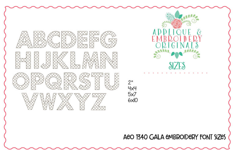 1340 Gala Monogram Embroidery Font - Image 3