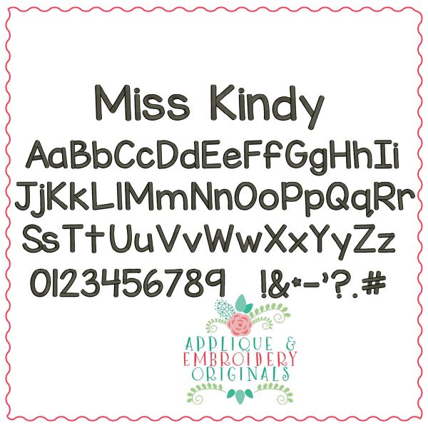 1347 Miss Kindy Chalk Embroidery Font - Image 3