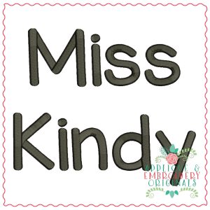 1347 Miss Kindy Chalk Embroidery Font