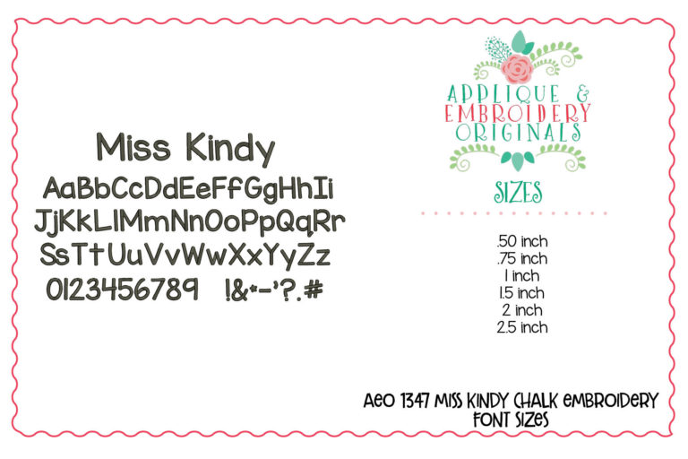 1347 Miss Kindy Chalk Embroidery Font - Image 2