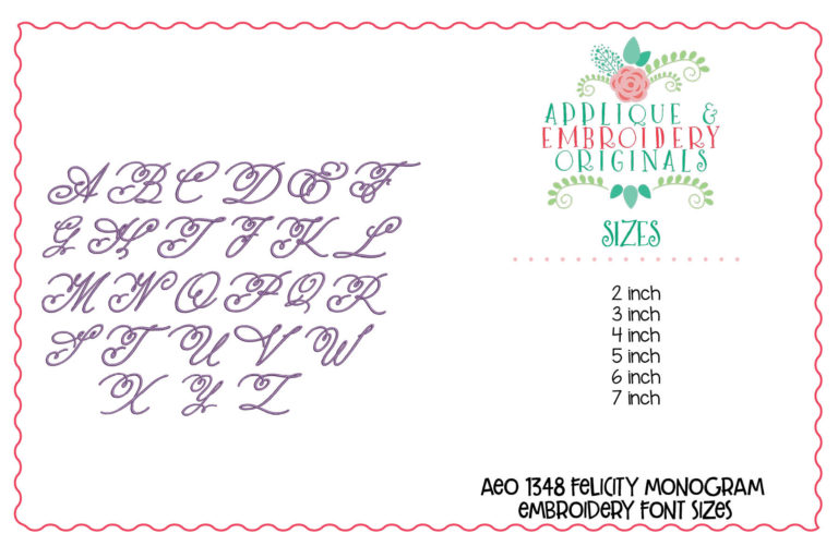 1348 Felicity Embroidery Font - Image 3
