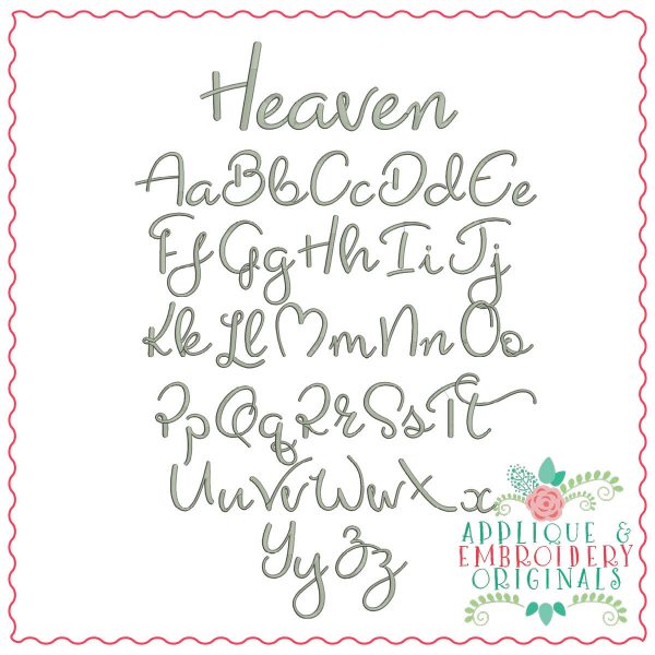 1349 Heaven Embroidery Font - Image 3