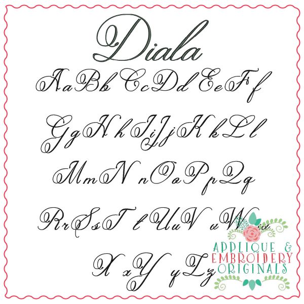 1350 Diala Embroidery Font - Image 3