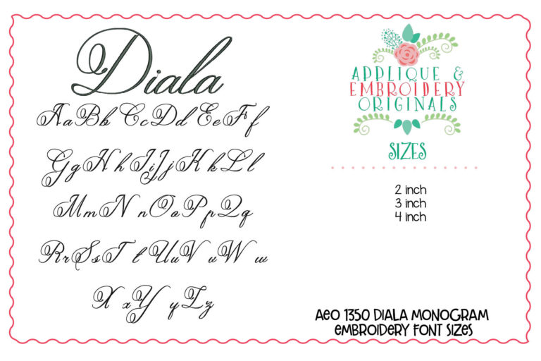 1350 Diala Embroidery Font - Image 2