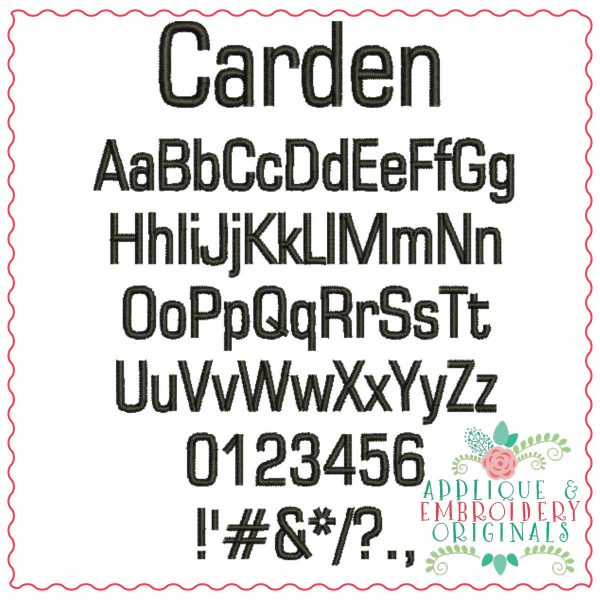 1351 Carden Embroidery Font - Image 2