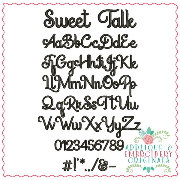 1359 Sweet Talk Embroidery Font - Image 2