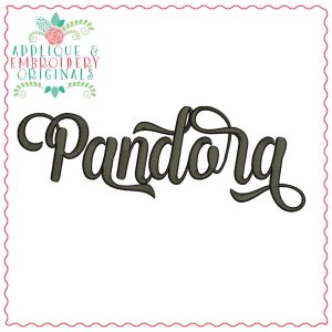 1360 Pandora Script Embroidery Font