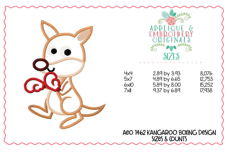 1462 Kangaroo Boxer Applique Design - Image 2
