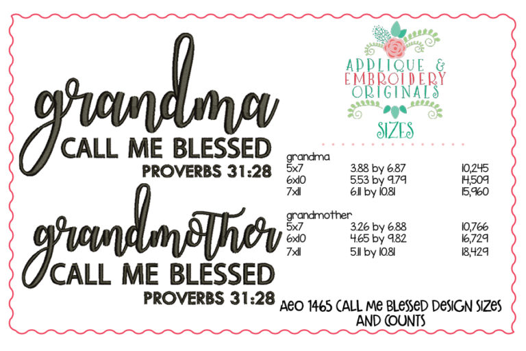 1465 Call Me Blessed Embroidery Design - Image 3