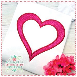 1396 Heart Frame with Quilt Stitch Applique Design