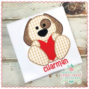 1399 Pup with Heart Applique Design