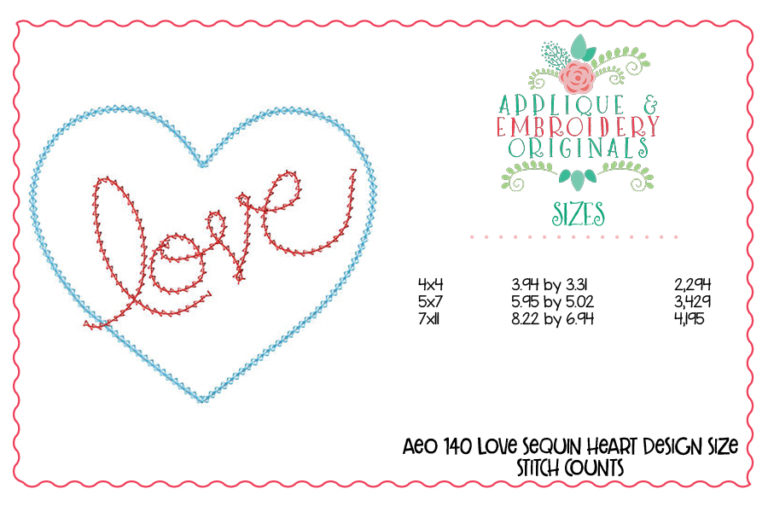 1402 Sequin Heart Applique Design - Image 4