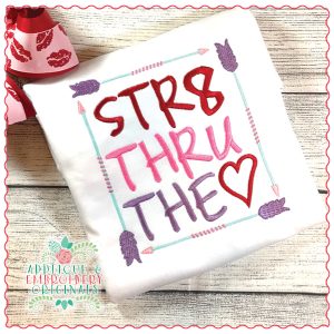 1404 Str8 Thru The Heart Embroidery Design