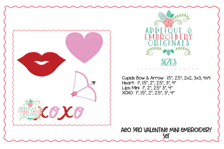 1410 Valentine's Day Mini Embroidery Design Set - Image 6