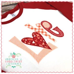 1420 Love Zig Zag Stitch Applique Design