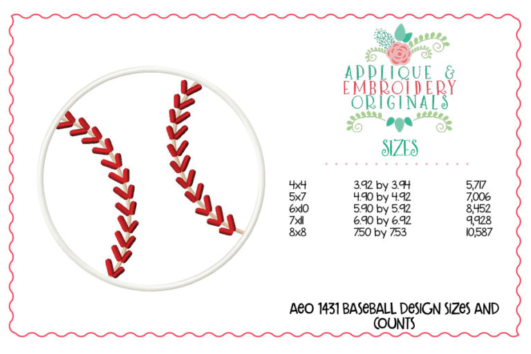1431 Baseball Applique Design - Image 4