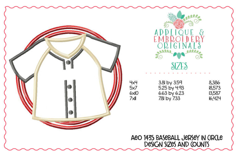1435 Baseball Jersey in Circle Applique Design - Image 3