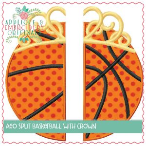 1449 Split Basketball with Crown Applique Design