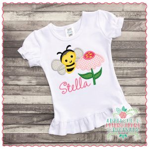 1455 Bee and Flower Applique Design
