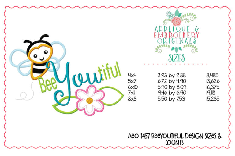1457 BeeYOUtiful Applique Design - Image 3