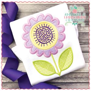 1474 Contemporary Zinnia Applique Design