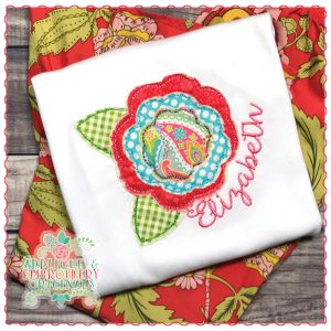 1479 Frayed Flower Applique Design