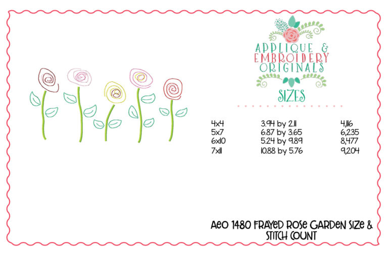 1480 Frayed Rose Garden Applique Design - Image 2