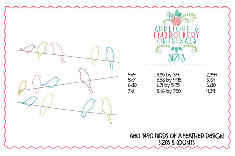1490 Birds of a Feather Applique Design - Image 2