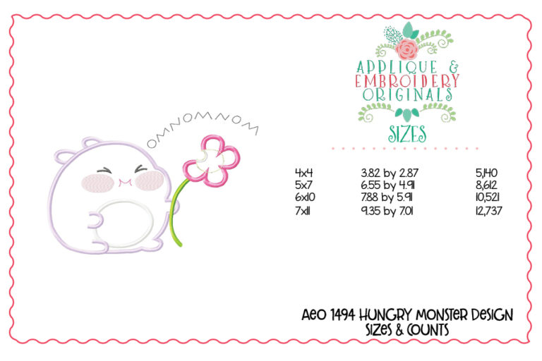 1494 Hungry Monster Applique Design - Image 3