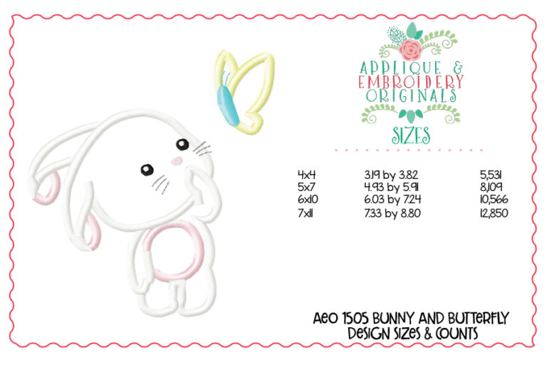 1505 Bunny and Butterfly Applique Design - Image 3