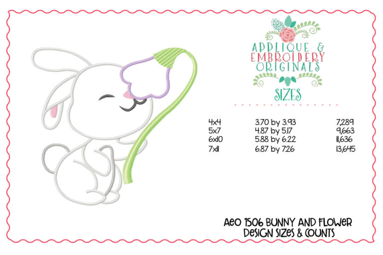 1506 Bunny and Flower Applique Design - Image 2