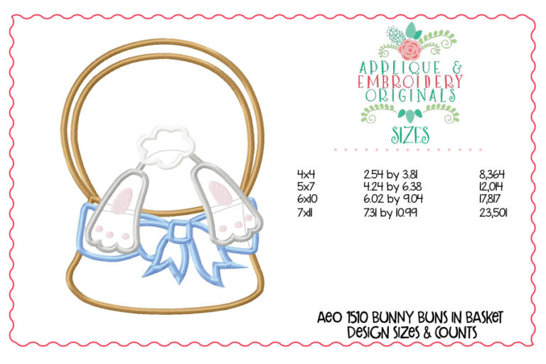 1510 Bunny Buns in Basket Applique Design - Image 6