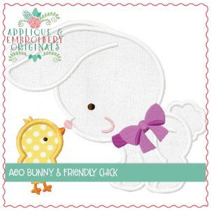 1522 Bunny & Friendly Chick Applique Design