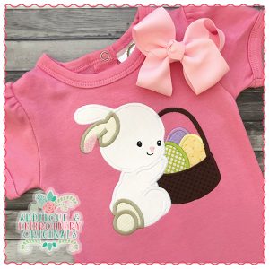 1529 Bunny in Basket Applique Design
